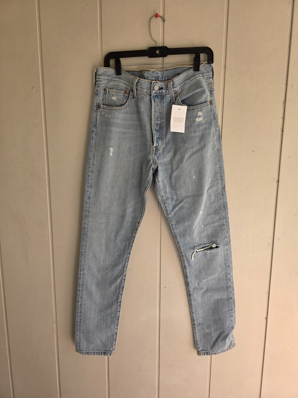 Levi womens 501 Straight Leg Distressed Jeans Size 29x30